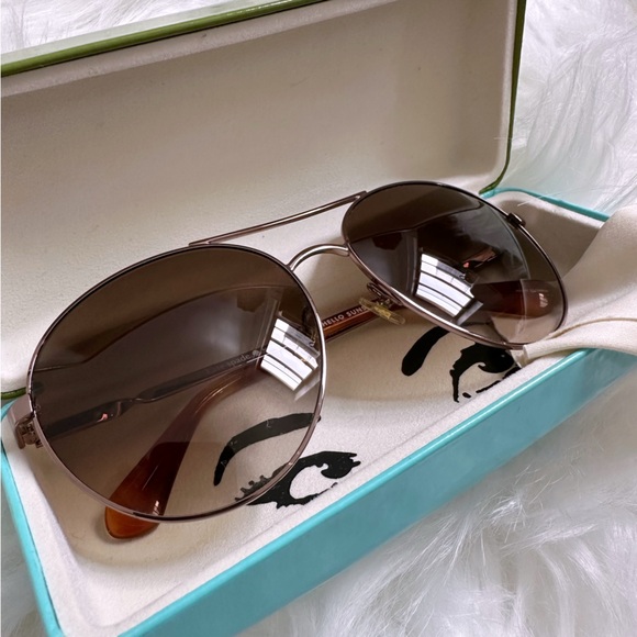 Kate Spade Aviator Sunglasses with Brown Glitter - Picture 3 of 12